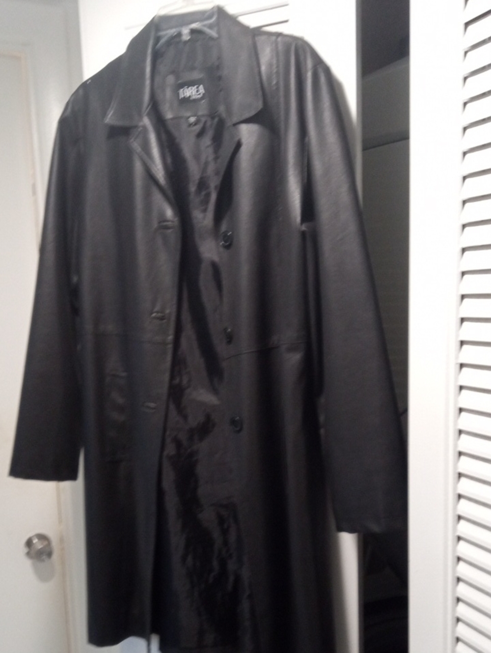 Rue21 Black Faux Leather Jacket with Notch Collar